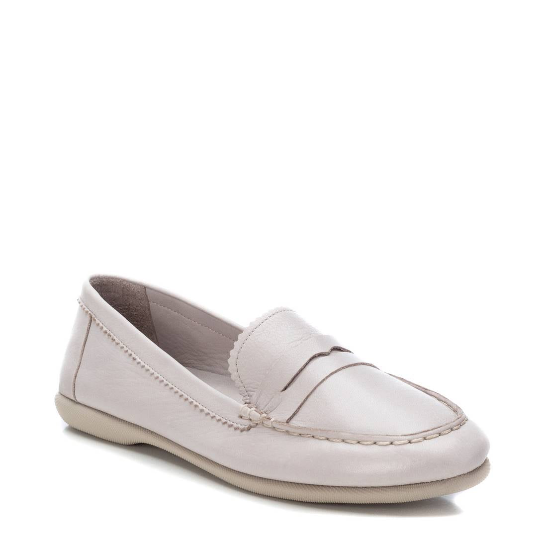 Carmela 16061101 mocassin cuir blanc plat