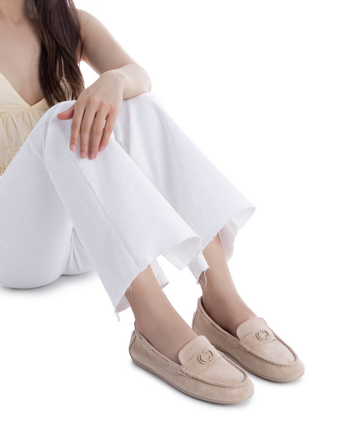 Carmela 163143 16314302 mocassin daim beige plat