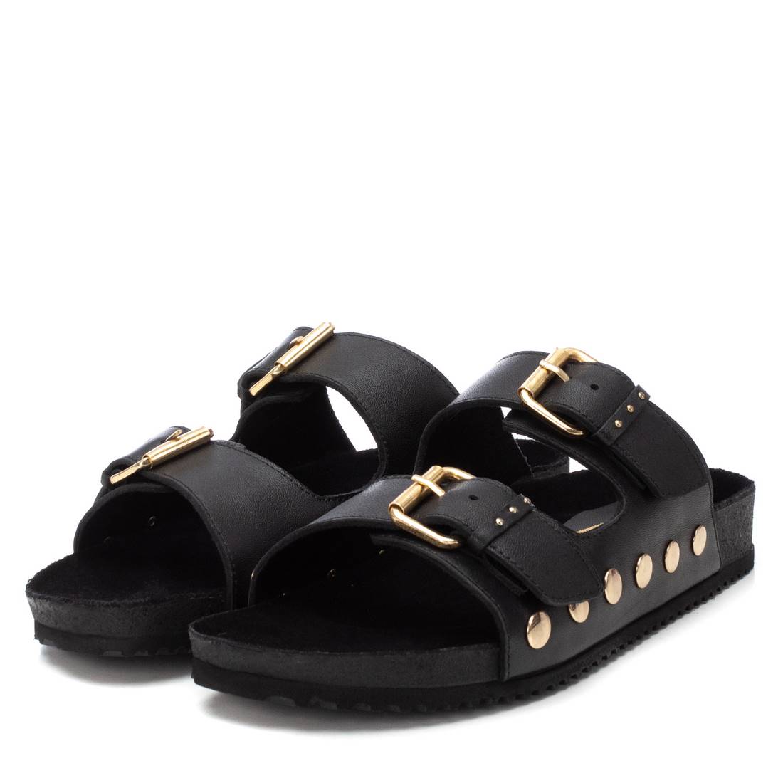 Carmela 16212801 sandales femme noires cuir plates
