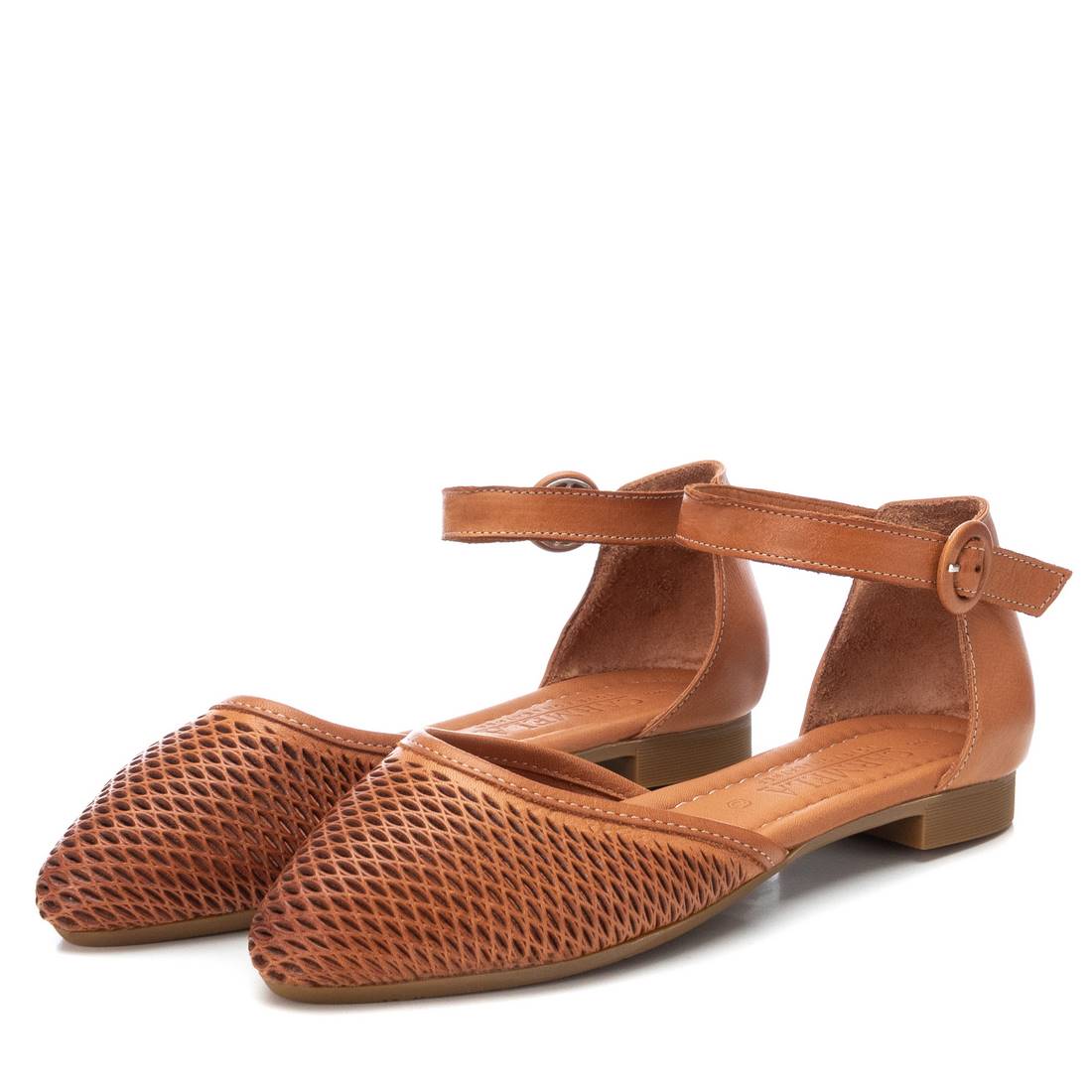 Carmela 16076203 ballerines cuir marron plates