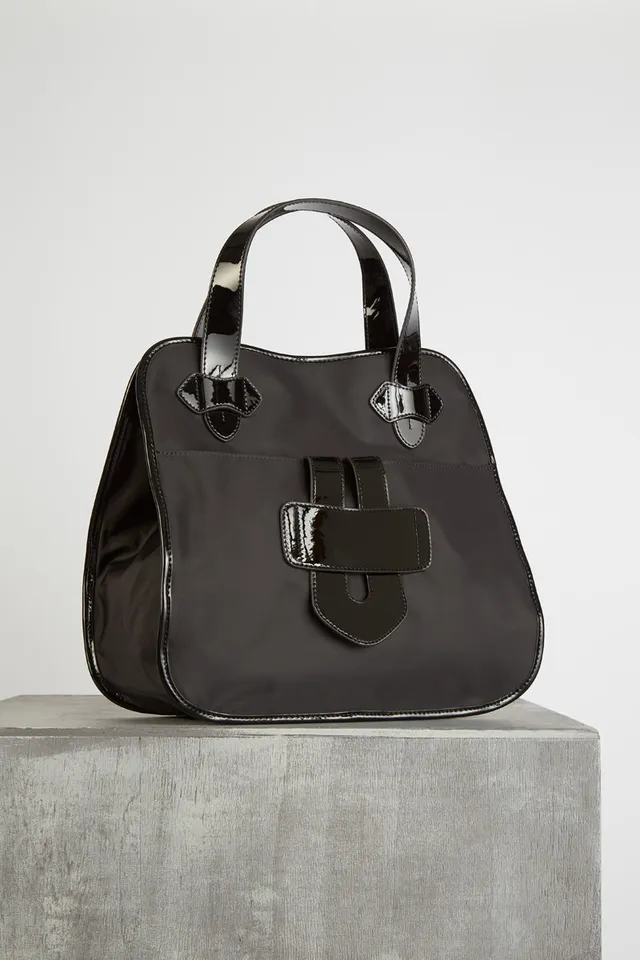 Tila March Zelig grand cabas nylon cuir noir