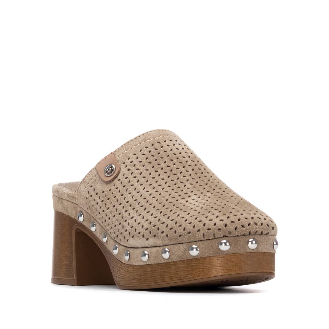 Carmela 16328302 sabot femme cuir taupe talon 8cm