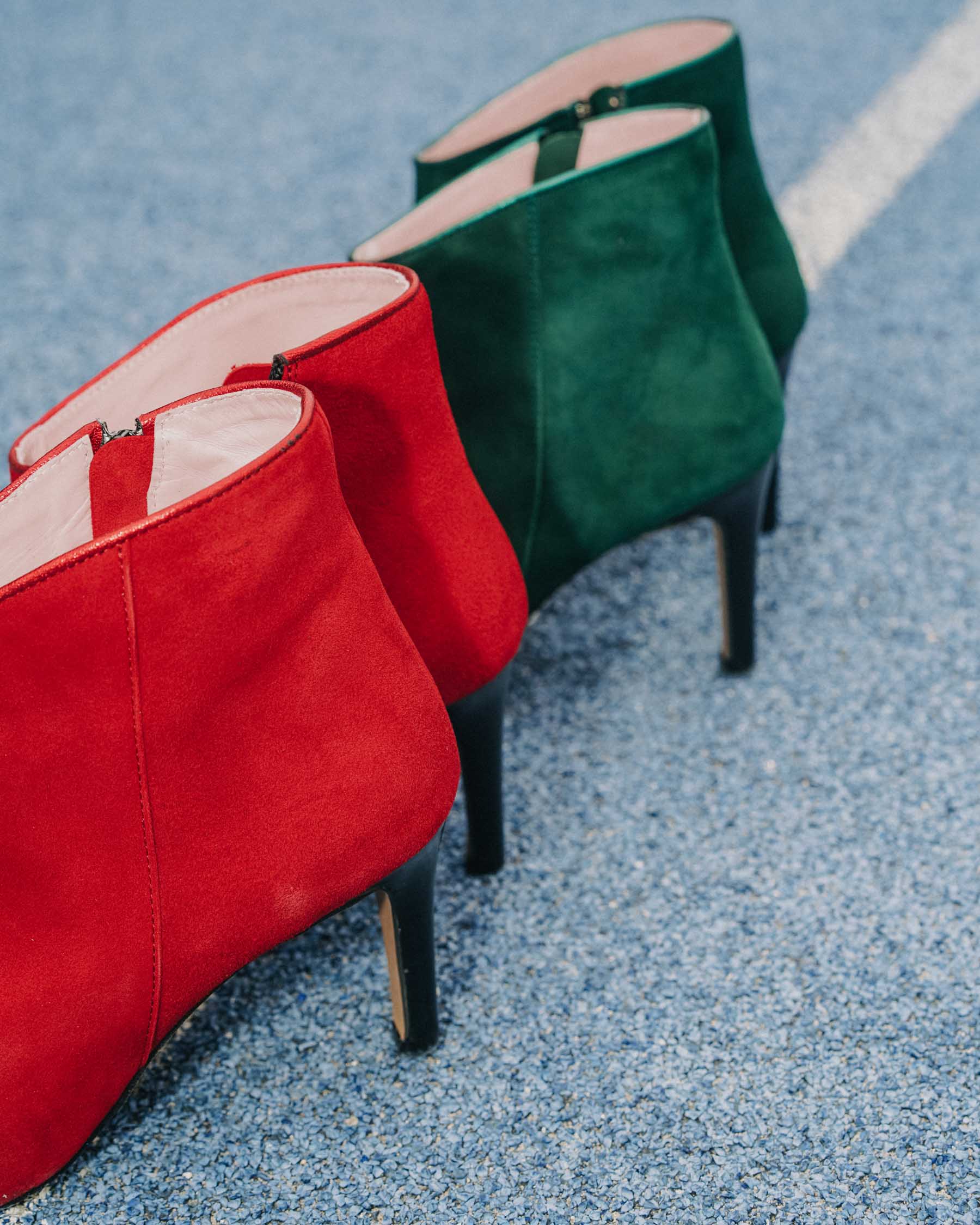 Coralie Masson Emily bottines cuir rouge talon 7,5 cm