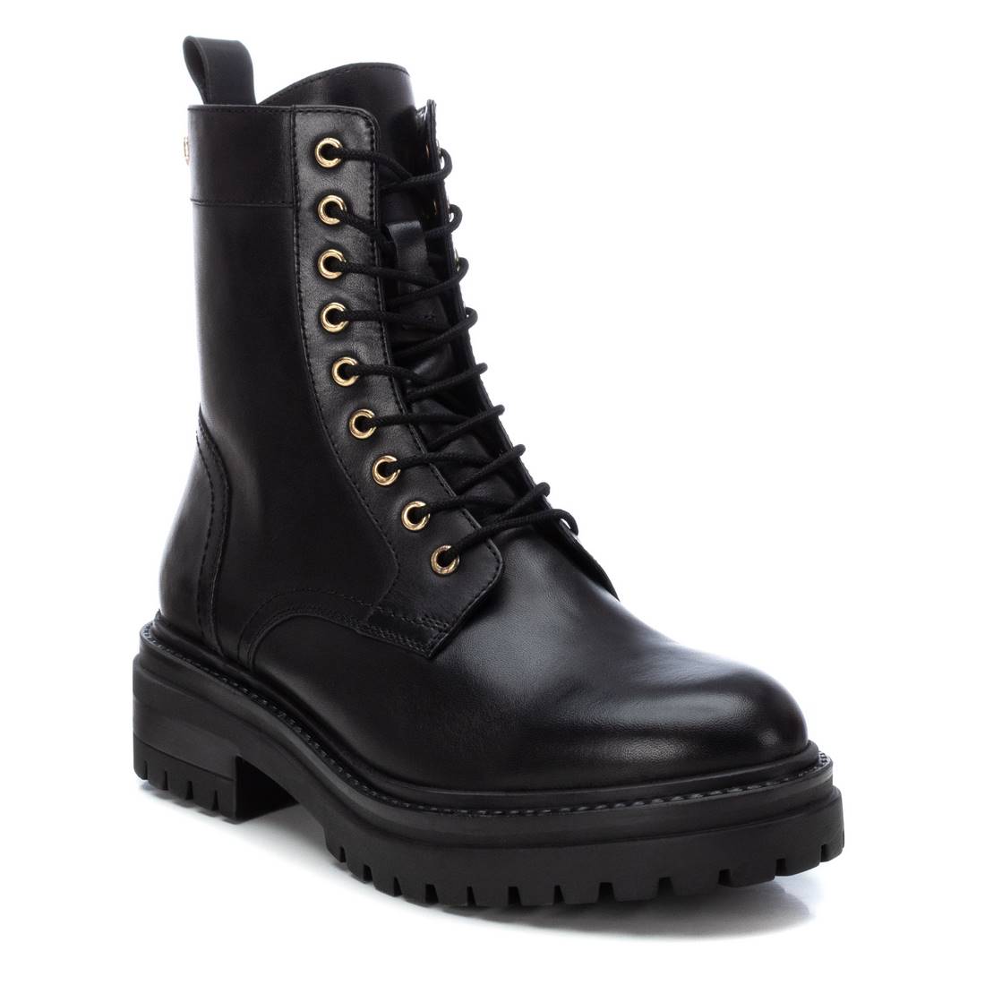 Carmela 16178001 bottines cuir noir lacets zip