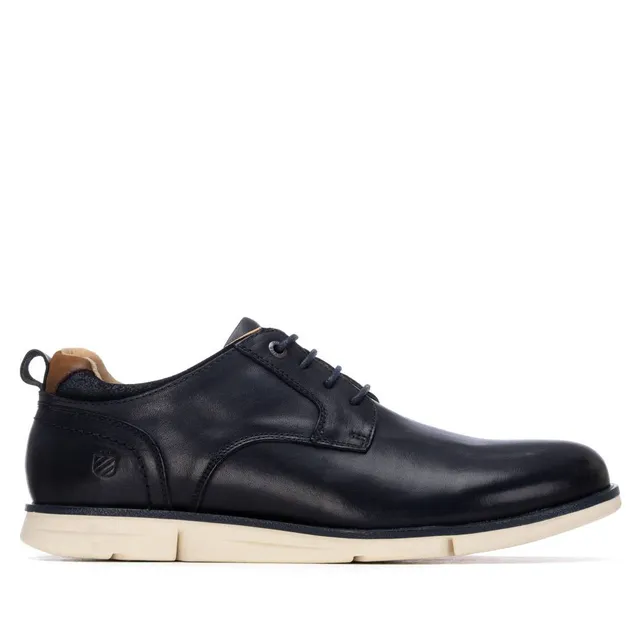 Carmela 16390902 derby homme cuir bleu marine plat