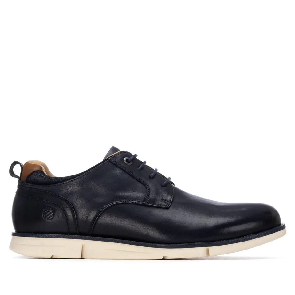 Carmela 16390902 derby homme cuir bleu marine plat