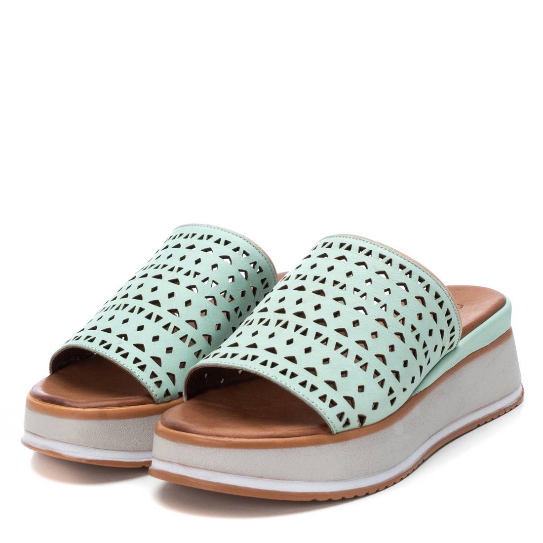 Carmela 16064504 sandales compensées cuir vertes