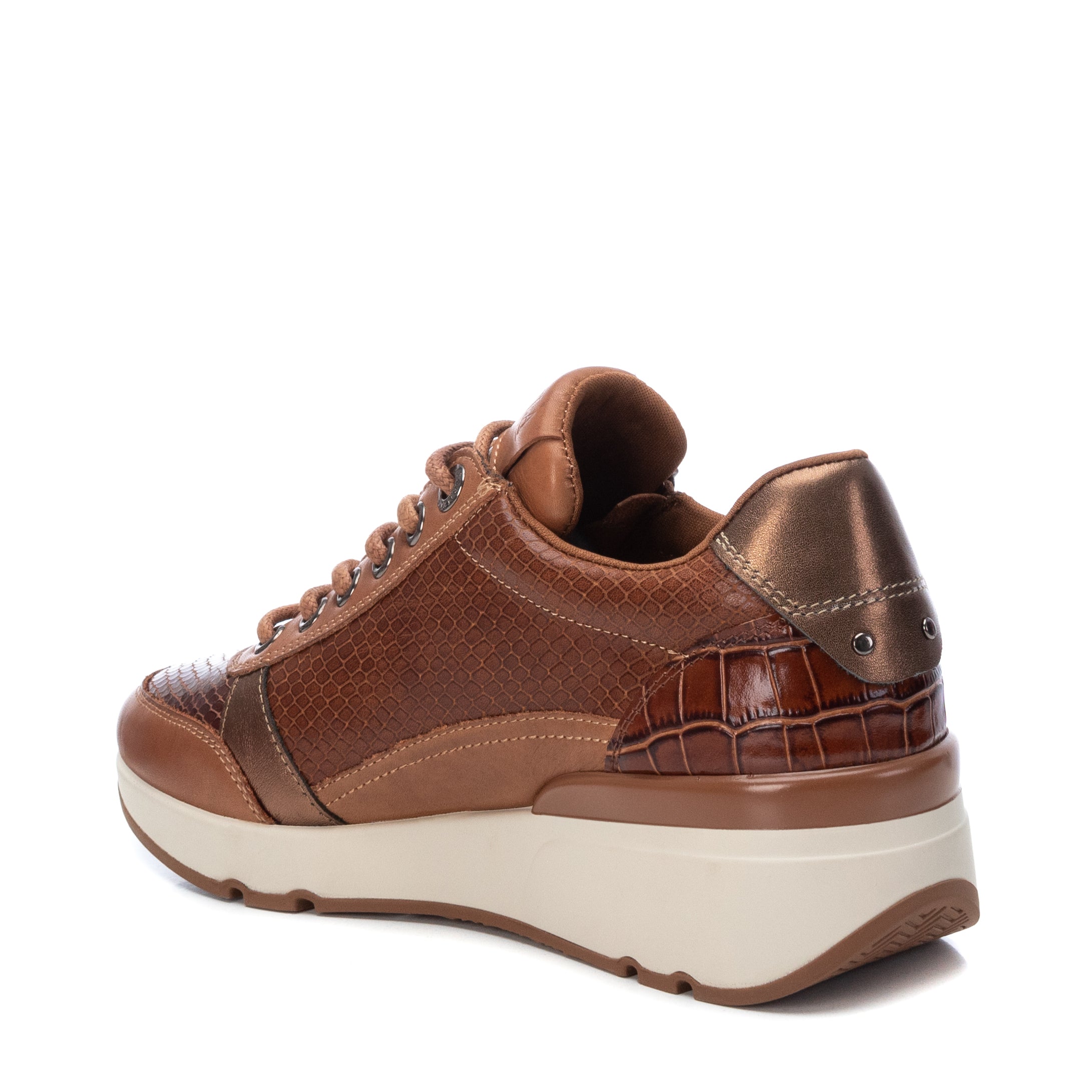 Carmela 16018202 basket cuir marron femme lacet
