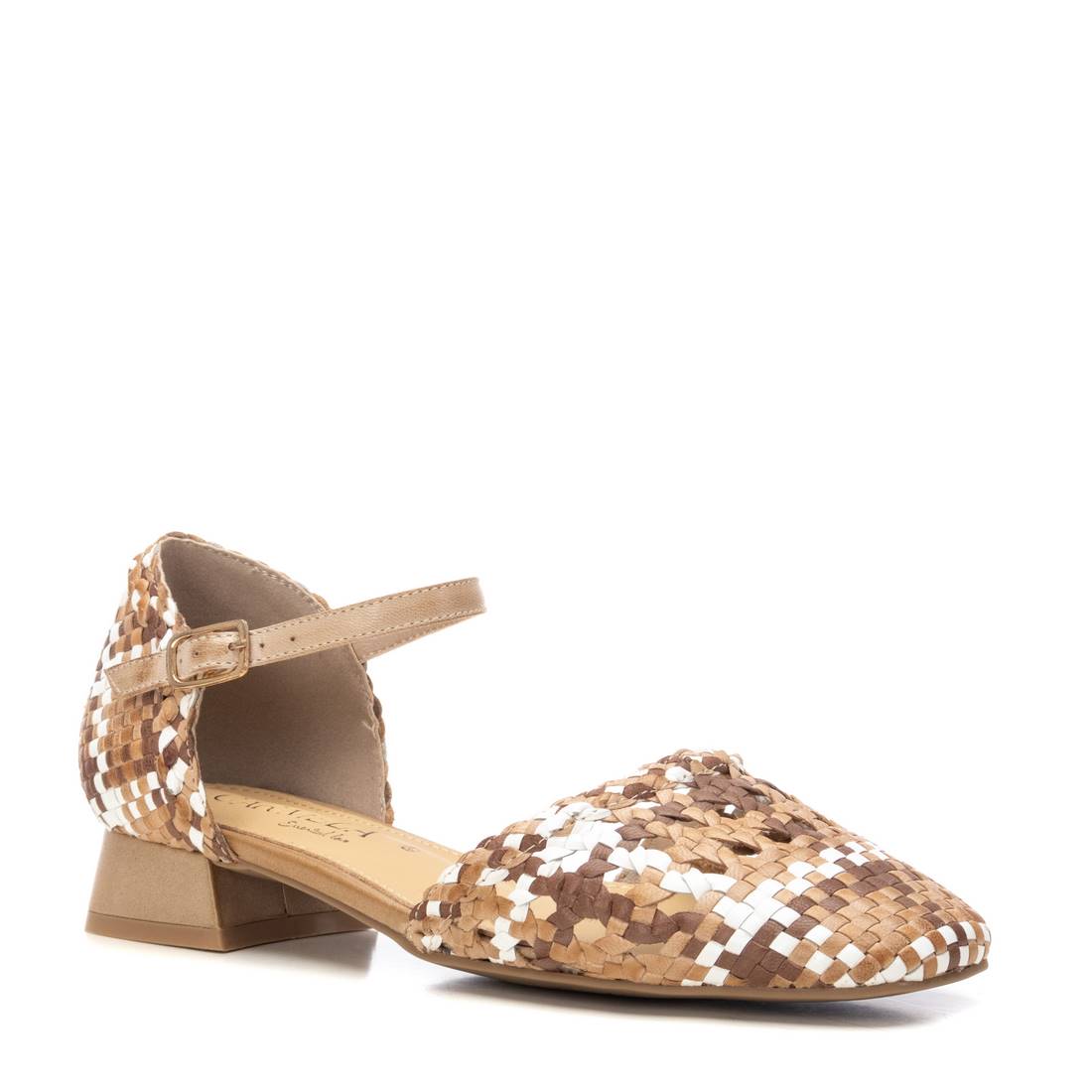 Carmela 16218701 ballerine cuir beige tressé bride