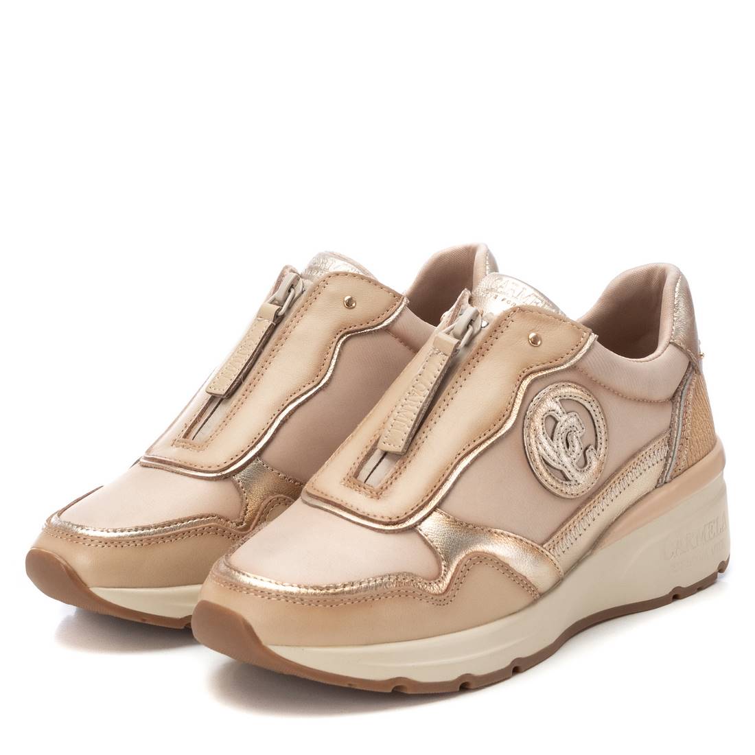 Carmela 16183003 basket cuir blanche plateforme