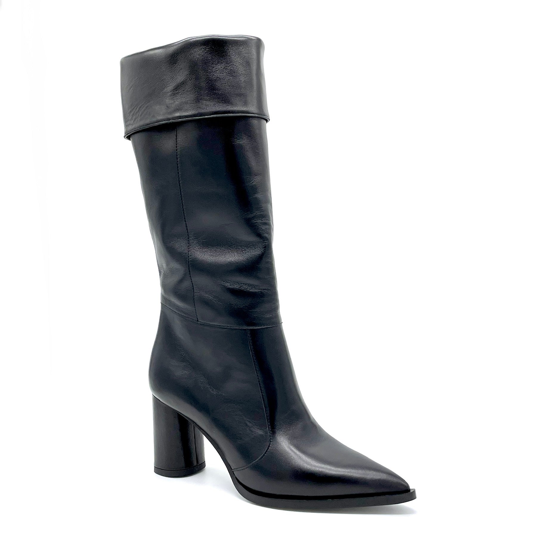 ELATA 99901 bottes cuir noir talon 7,5 cm