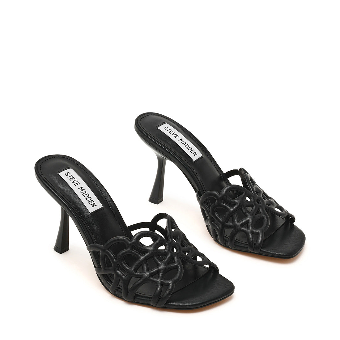 Steve Madden Seesaw sandales noir cuir talon 8 cm