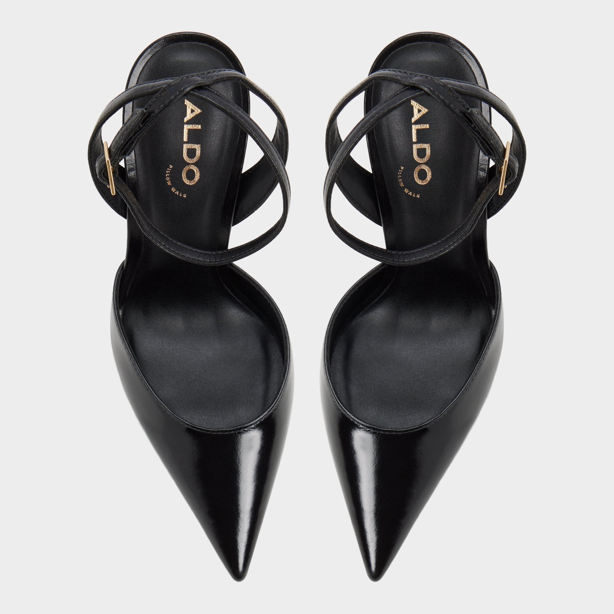 ALDO Nikkolia escarpins vernis noirs boucle dorée