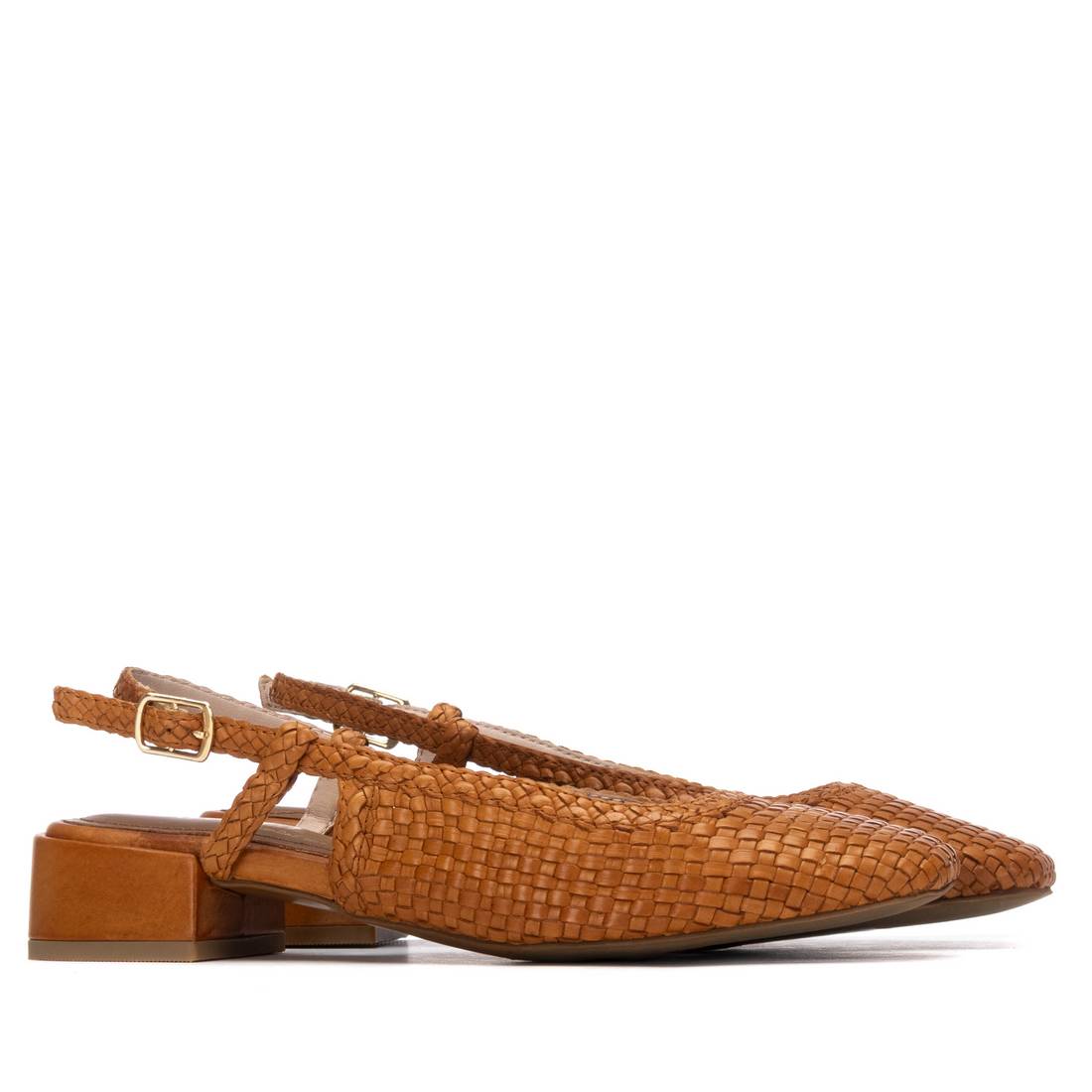 Carmela 16329701 ballerines femme camel cuir tressé plat