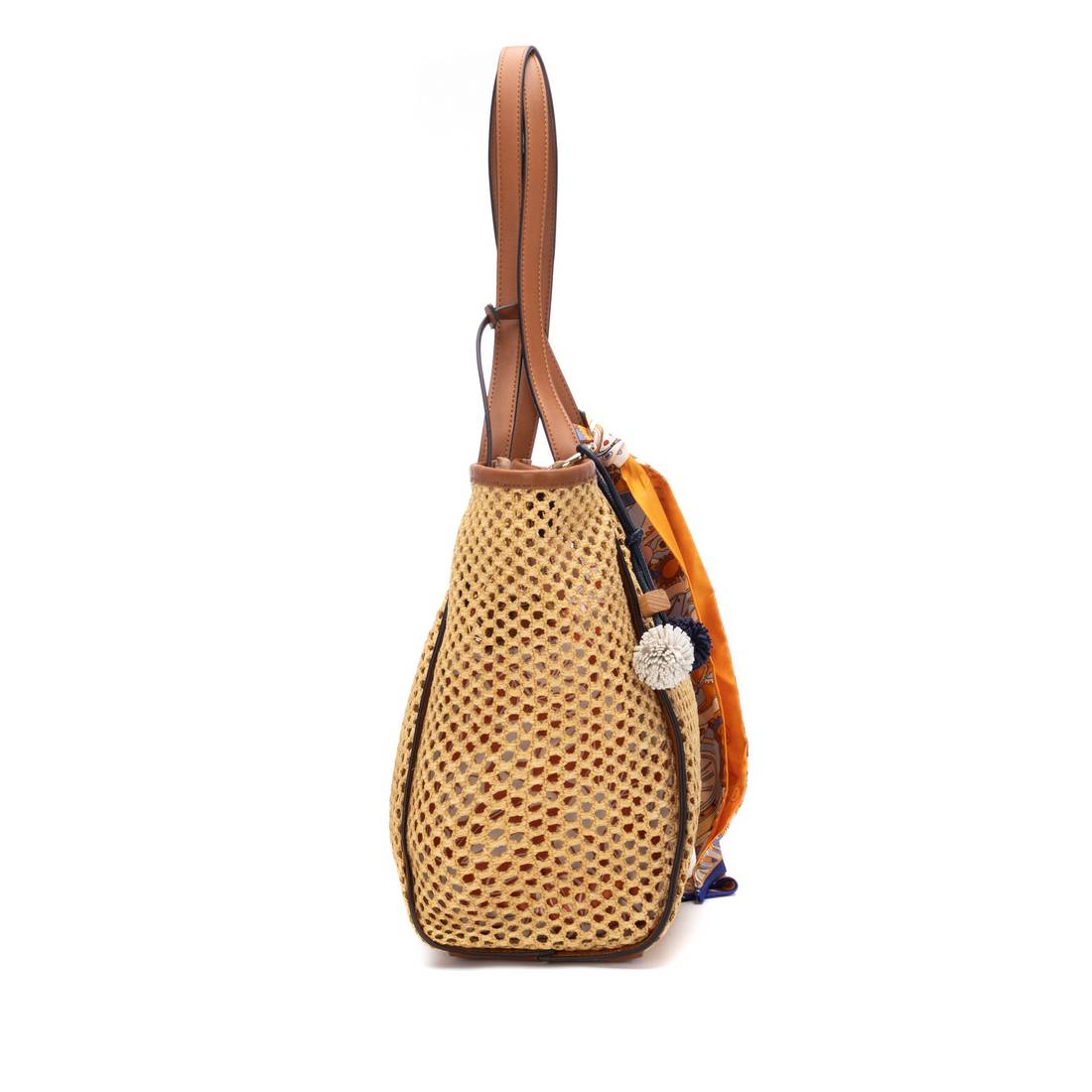 Carmela 18622301 sac épaule effet rafia camel
