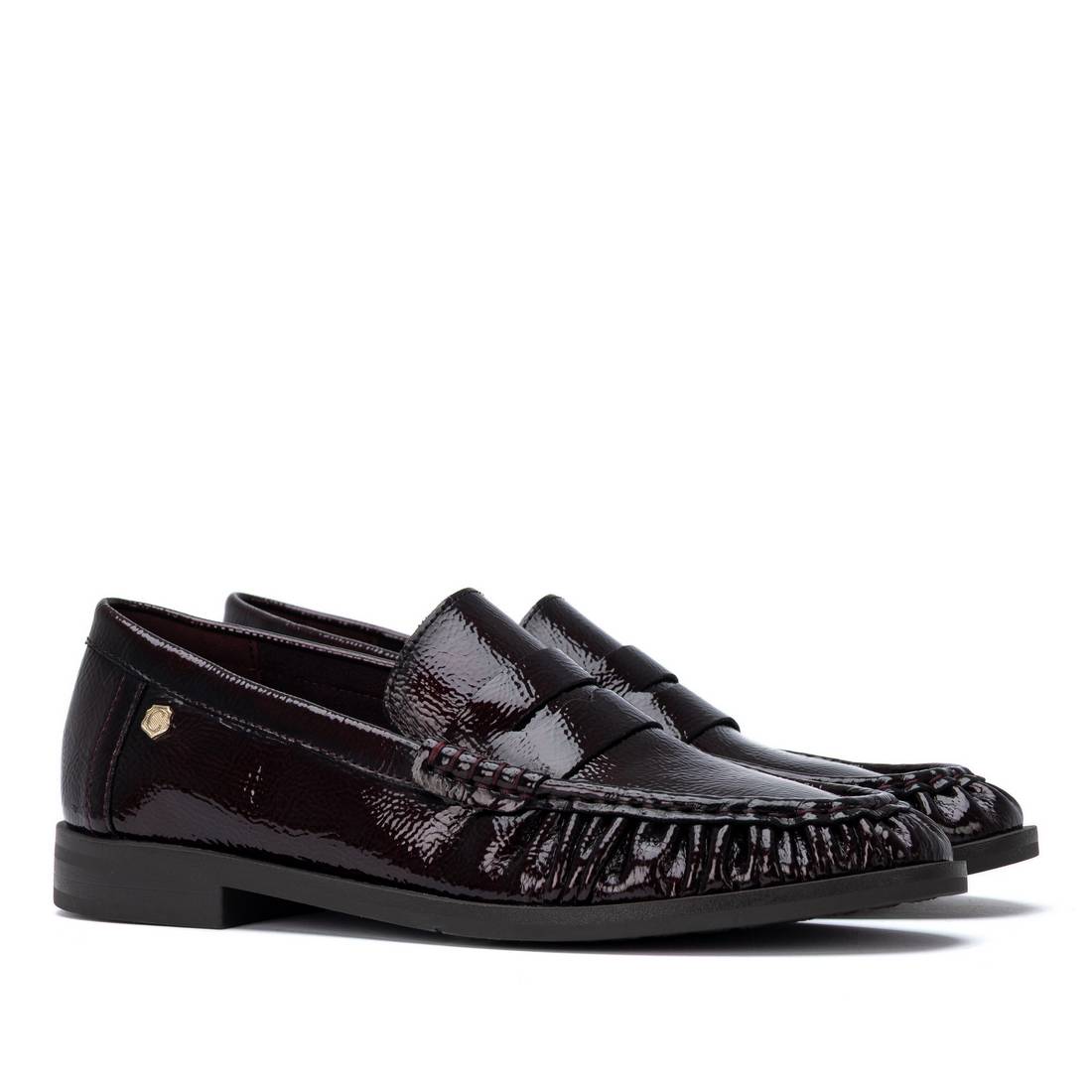 Carmela 16435701 mocassins femme bordeaux verni plat