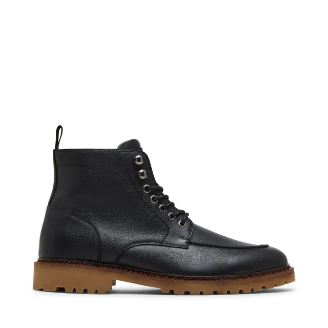 Steve Madden Patroane bottes cuir noir homme lacets