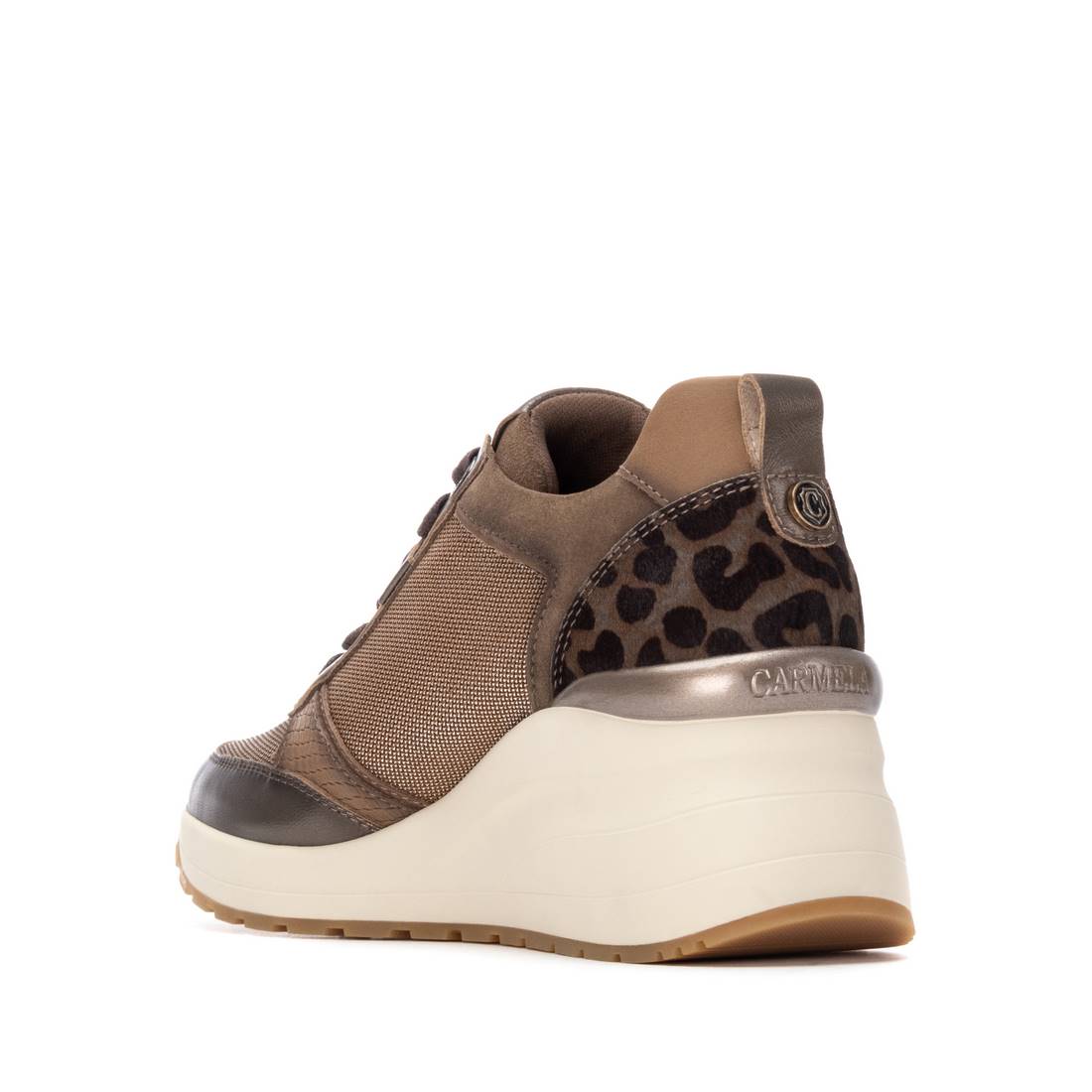 Carmela 16252103 basket cuir bronze talon compensé