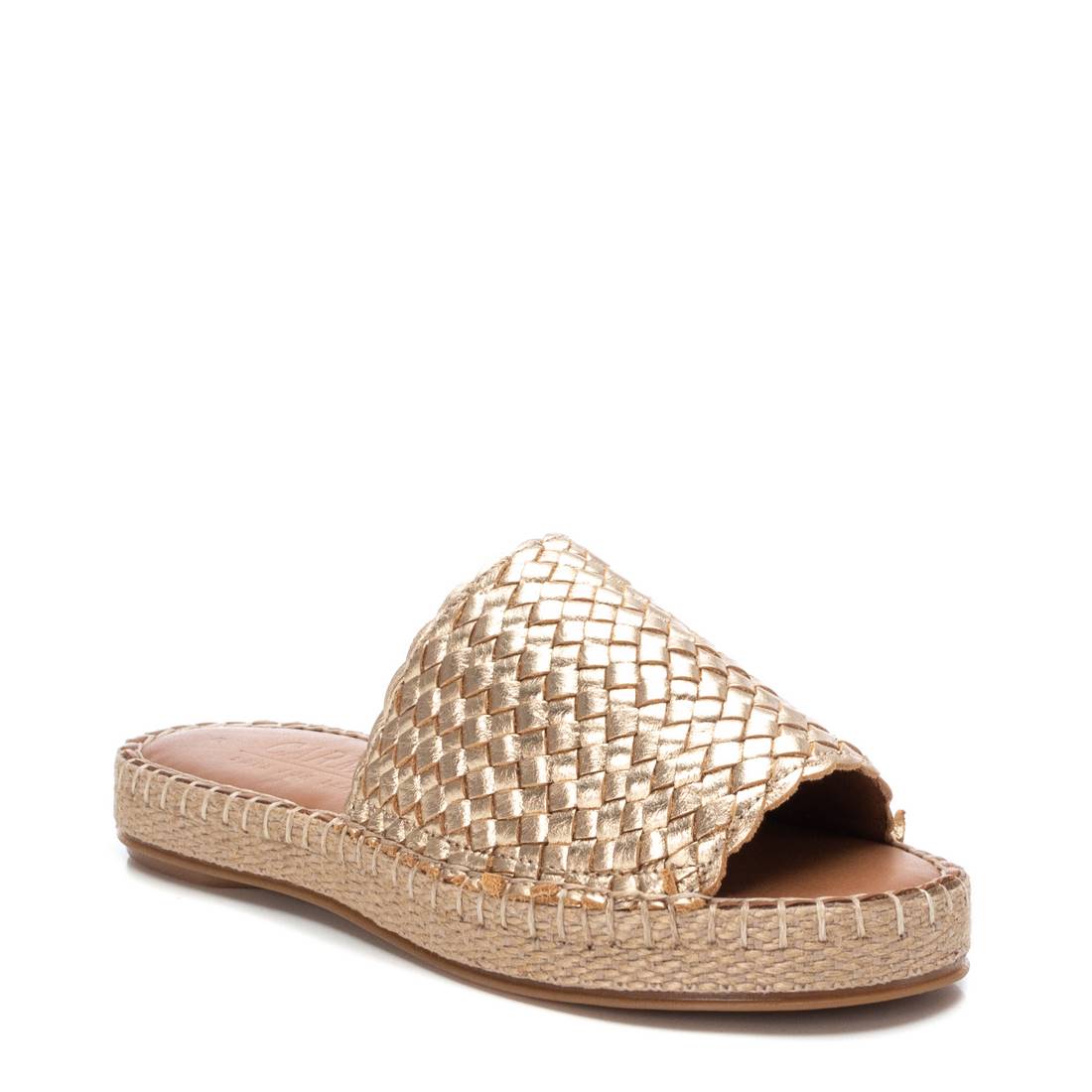 Carmela 16048701 espadrilles femme or cuir tressé
