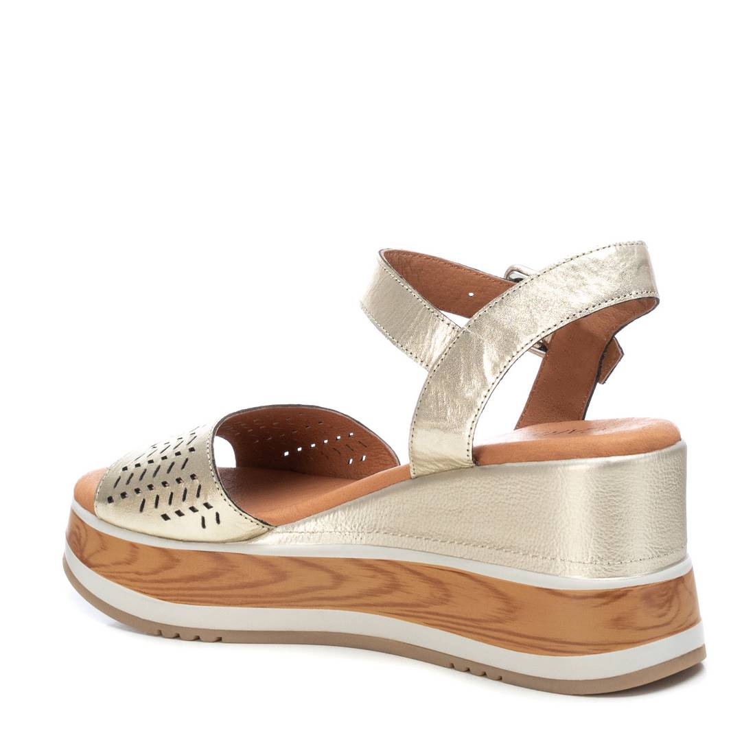 Carmela 16053106 sandale cuir doré compensé