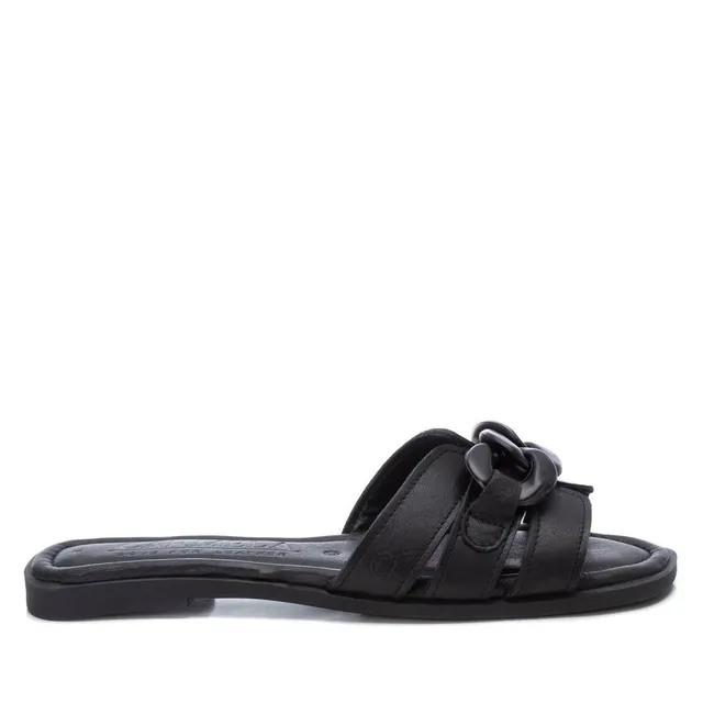 Carmela 16054303 sandale cuir noir chaîne