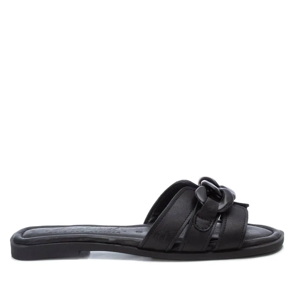 Carmela 16054303 sandale cuir noir chaîne