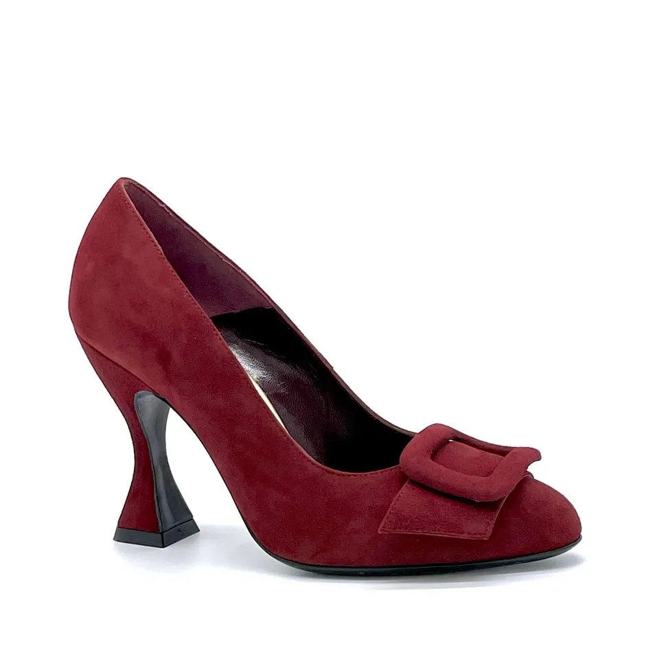 ELATA 53520 escarpin suède rouge talon 9,5 cm
