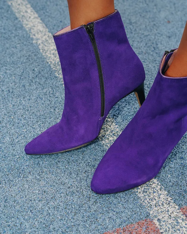 Coralie Masson Monica bottines cuir violet talon 5 cm