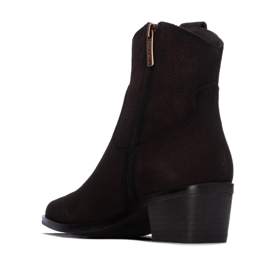 Carmela 16439002 bottines suède marron brodées