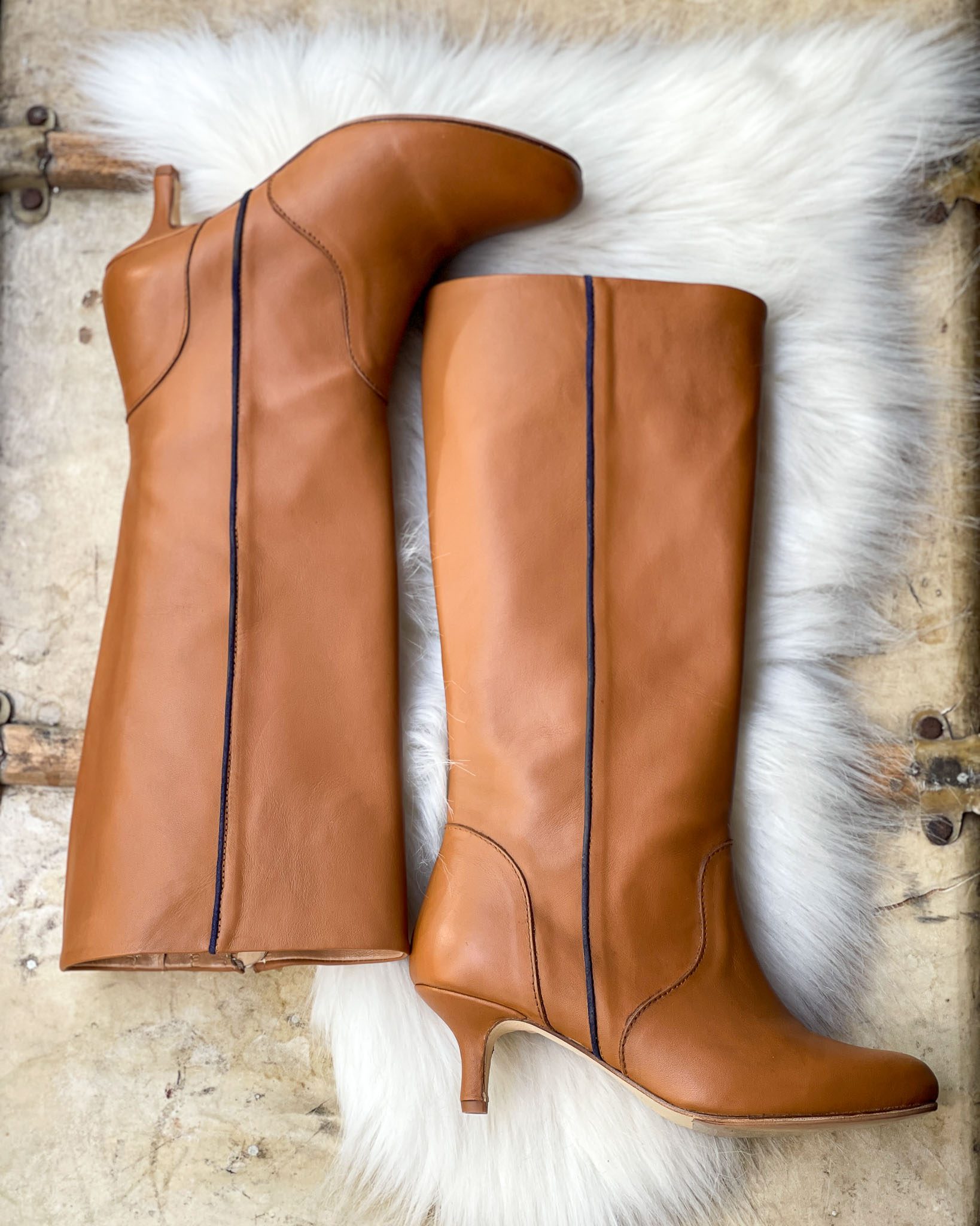 Dessine Moi Un Soulier Lisse bottes cuir marron 37
