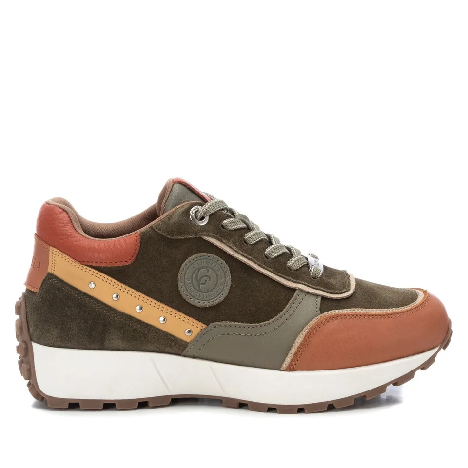 Carmela 16010001 basket cuir verte lacets