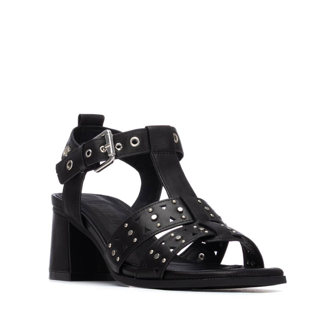 Carmela 16325103 sandale cuir noir talon 7 cm