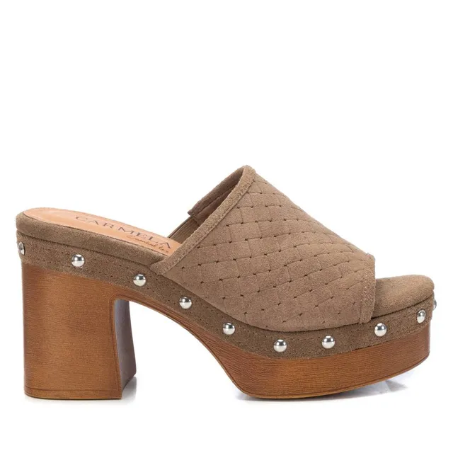 Carmela 16060501 sabot femme marron talon bois