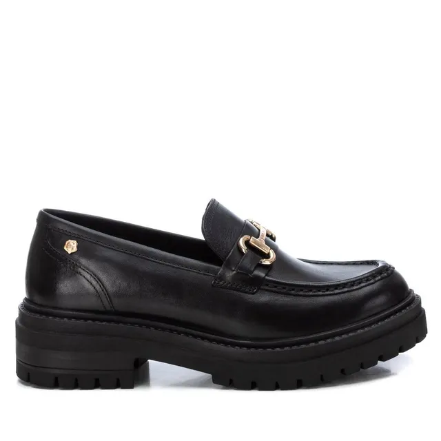 Carmela 16178202 mocassin femme noir cuir mors métal