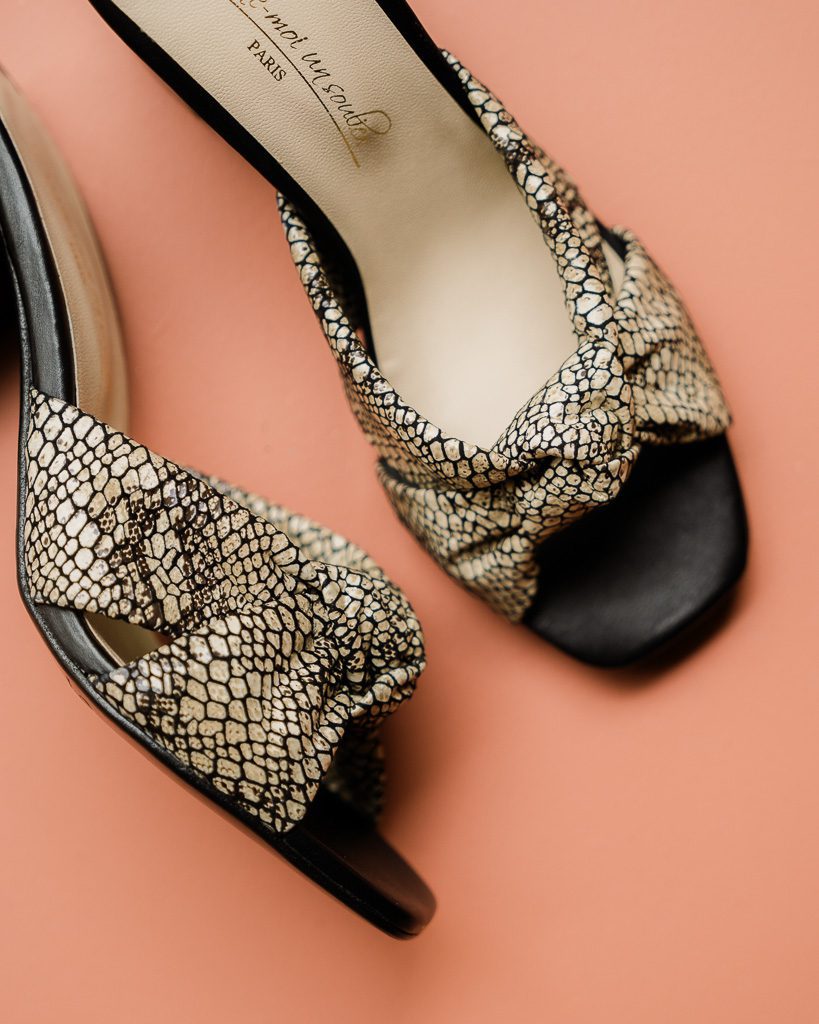 Dessine Moi Un Soulier Suzanne mule cuir noir python