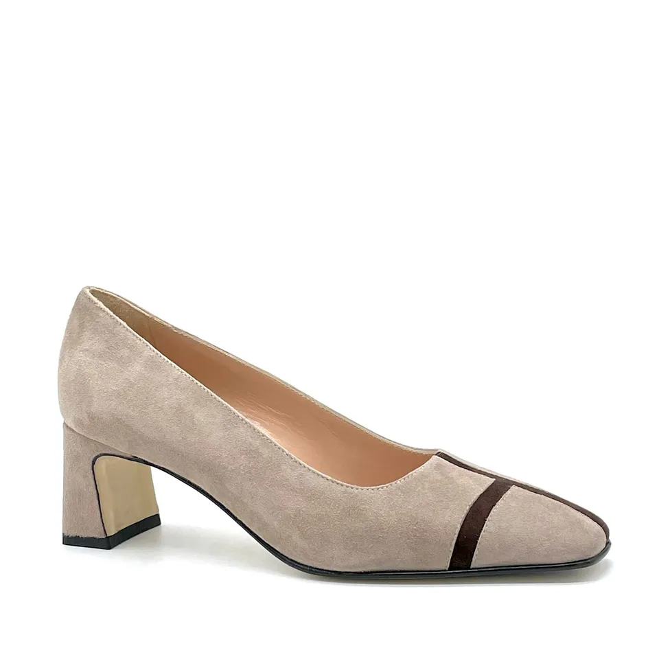 Elata 53507_1 escarpins crème daim talon 5,5 cm