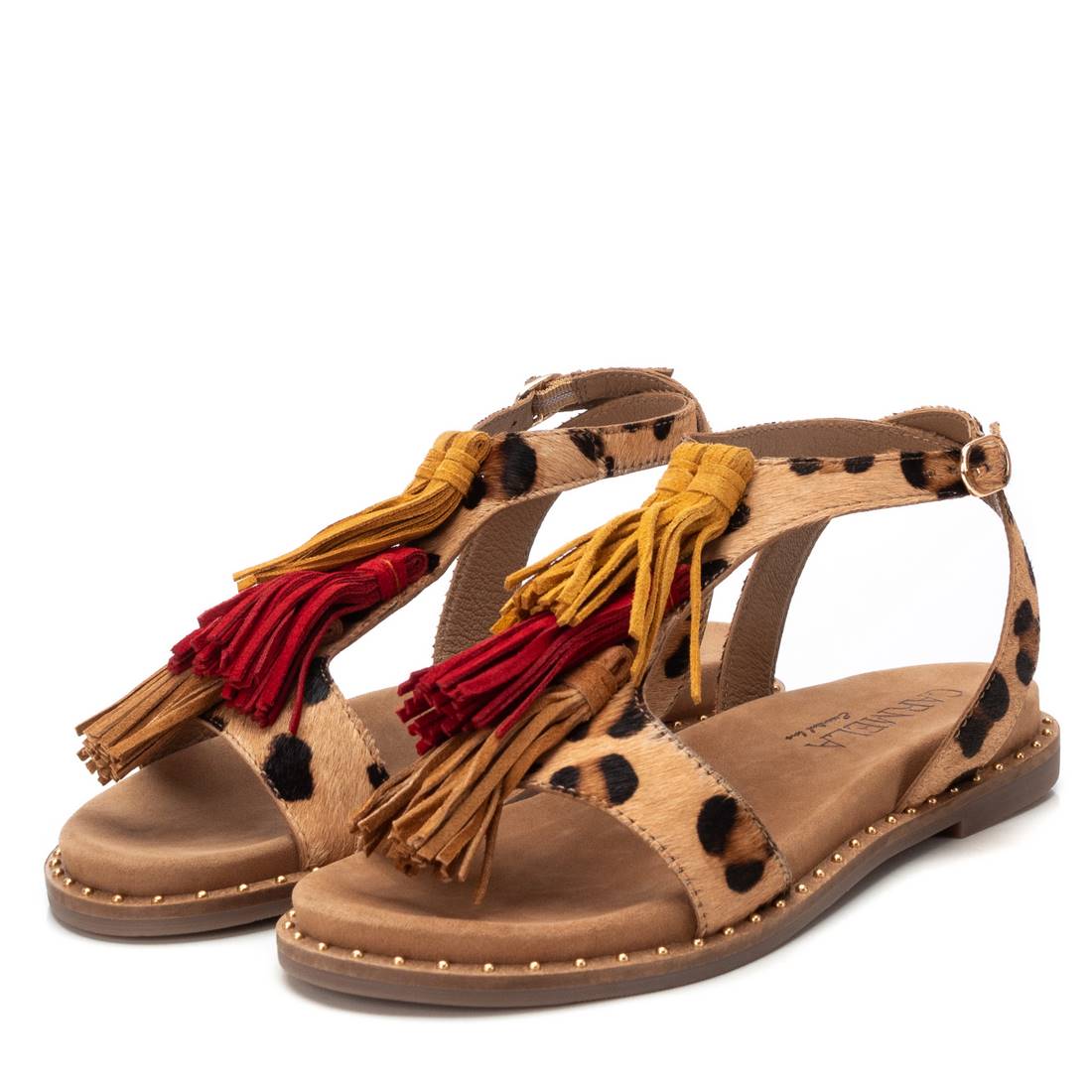 Carmela 16239001 sandale cuir marron animal print