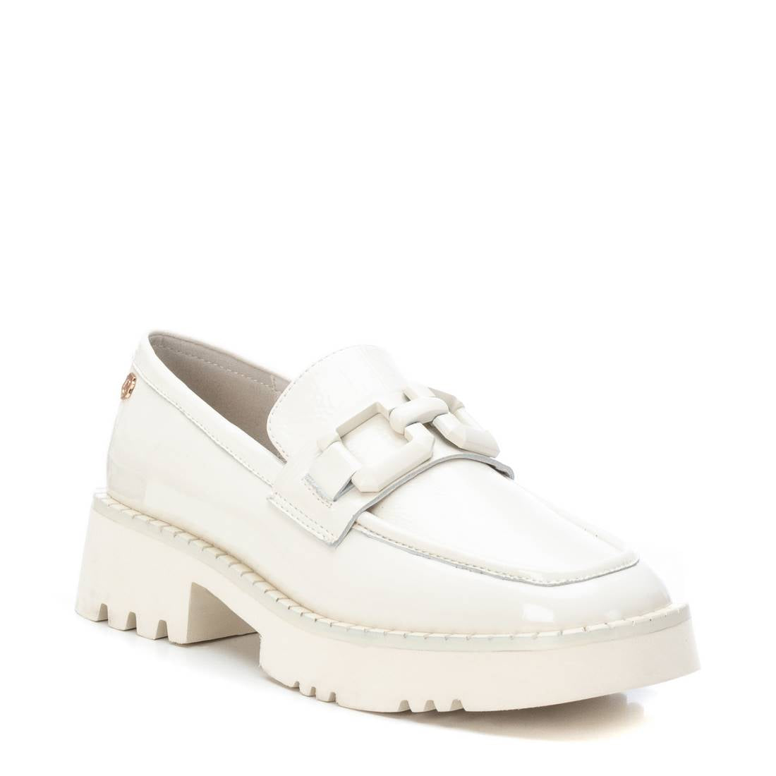 Carmela 16112402 mocassin cuir blanc verni