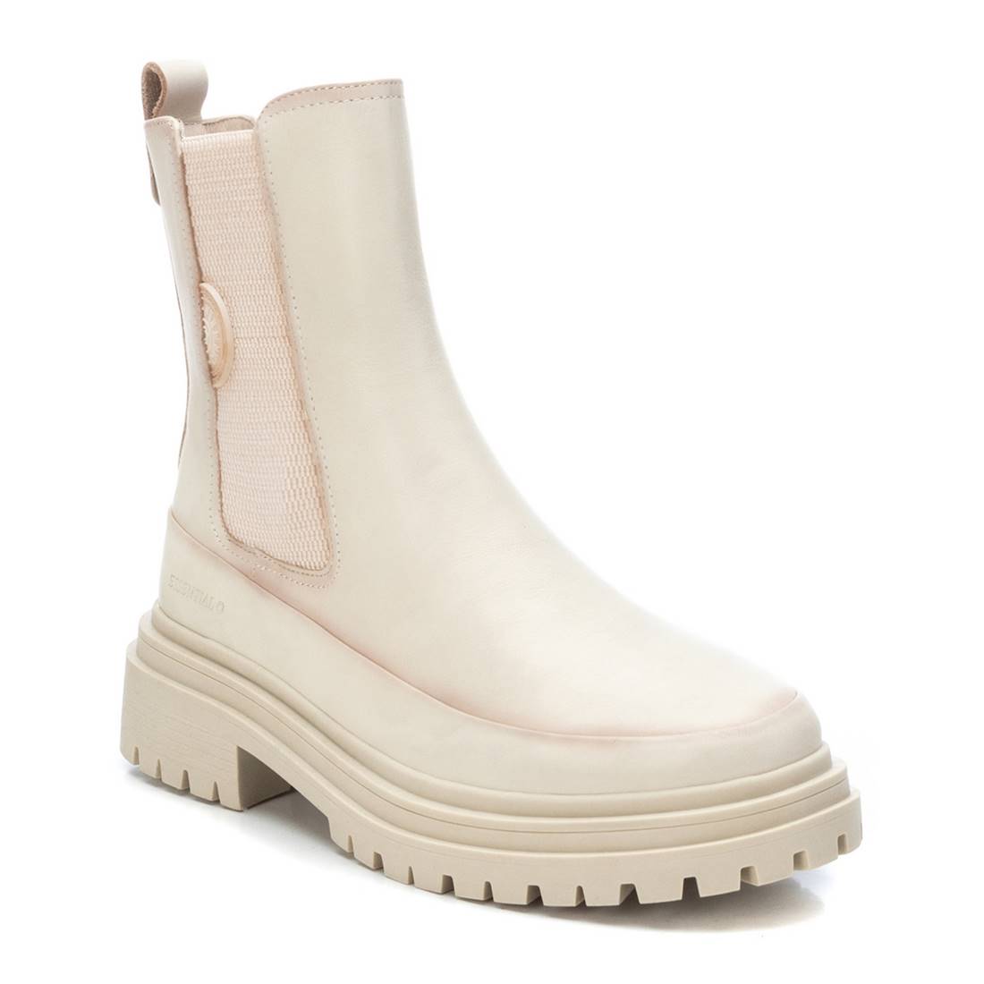 Carmela 16092302 chelsea femme blanc cuir zip latéral