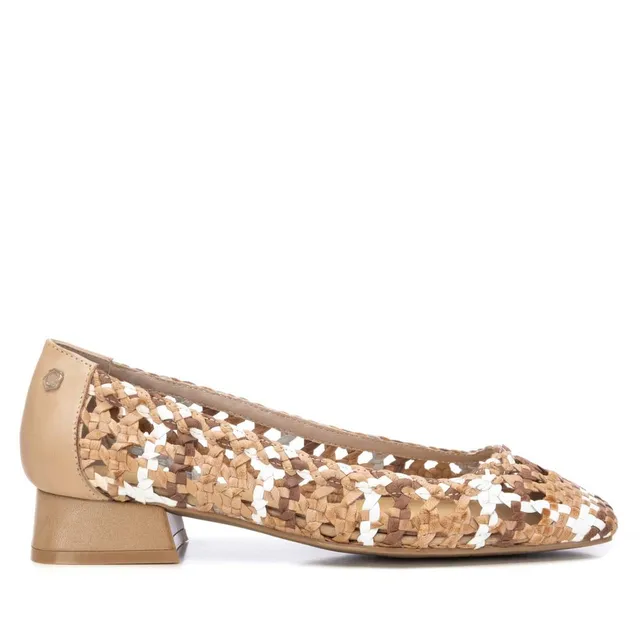 Carmela 16218605 ballerines cuir beige tressé bicolore