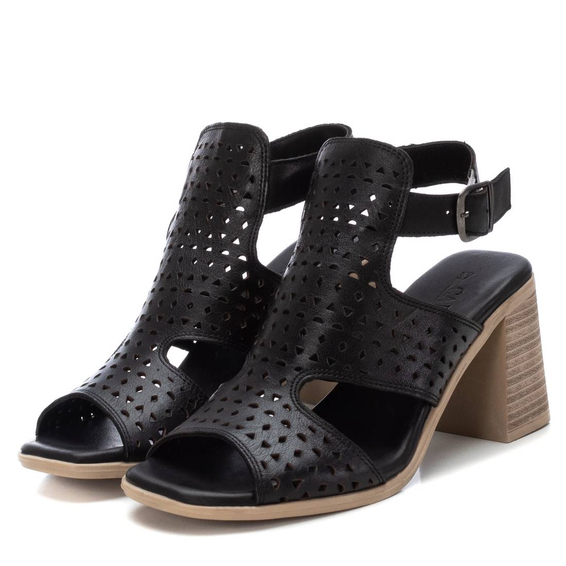 Carmela 16064901 sandale femme noir cuir talon 9 cm