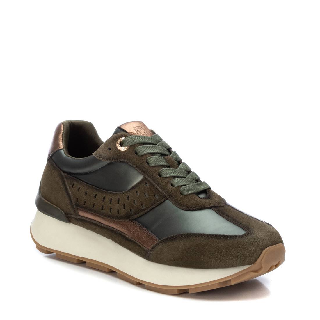 Carmela 16116602 basket femme verte cuir véritable