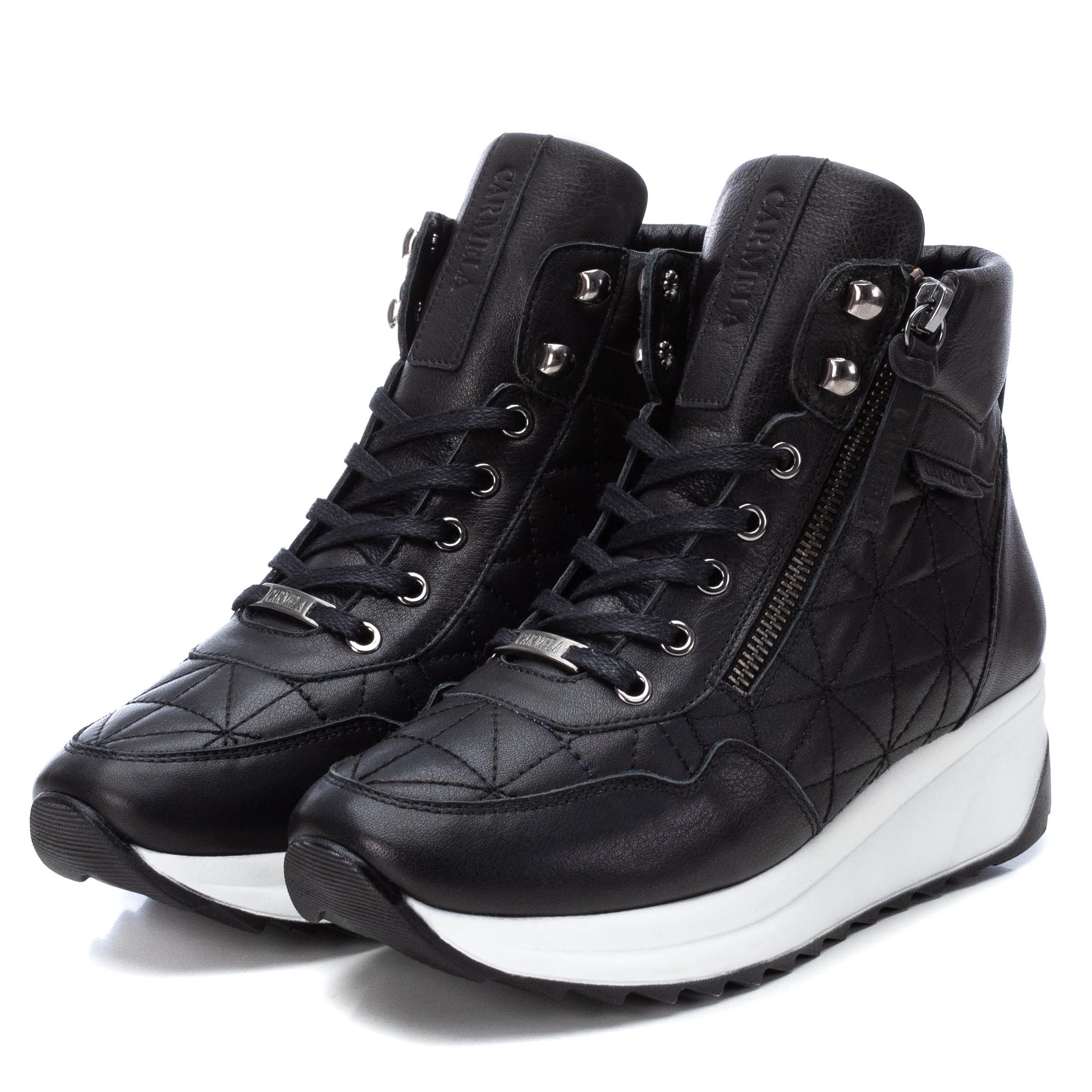 Carmela 16027901 bottine cuir noir semelle 4 cm