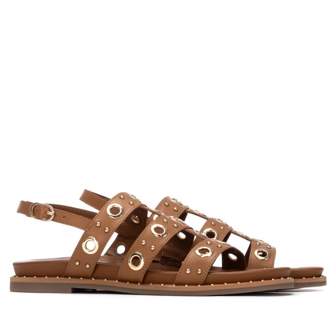 Carmela 16320801 sandales femme cuir camel boucle