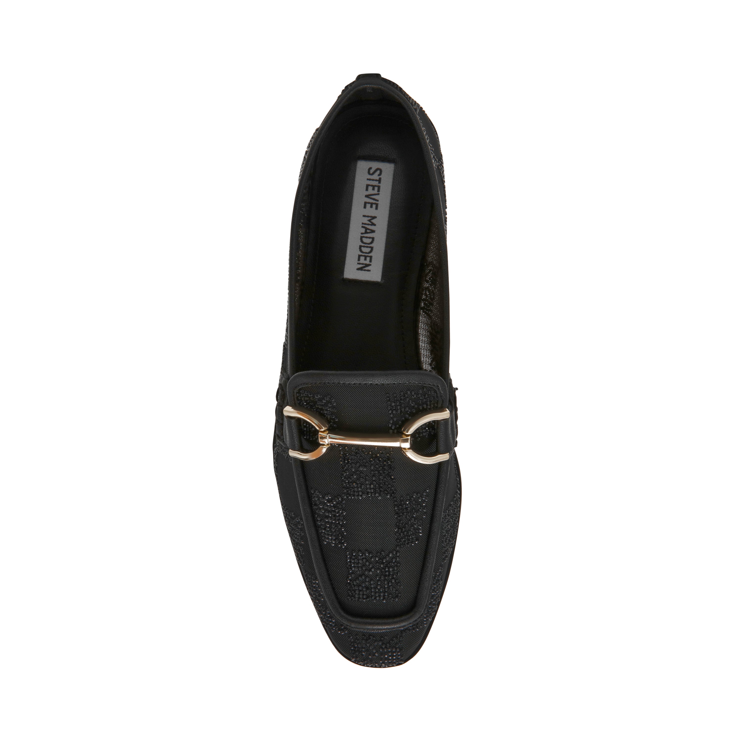 Steve Madden Cityhall mocassins noirs tissu doré