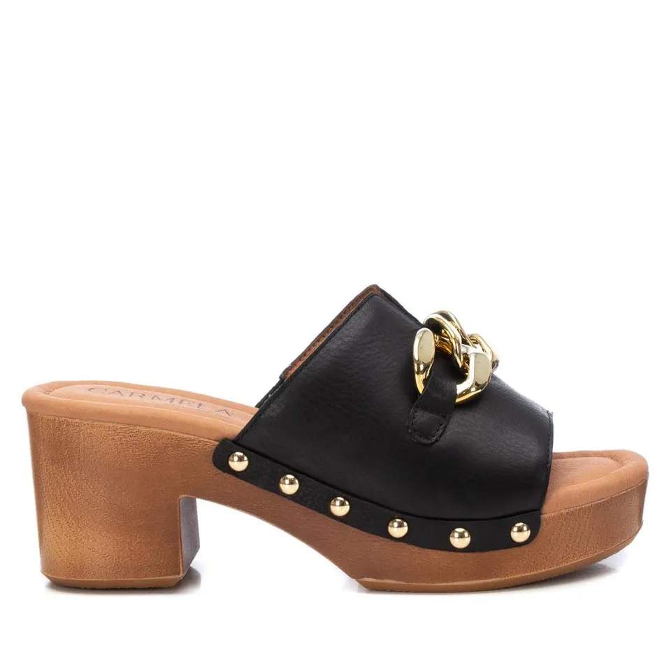 Carmela 16071503 sabots noirs cuir talon 7 cm