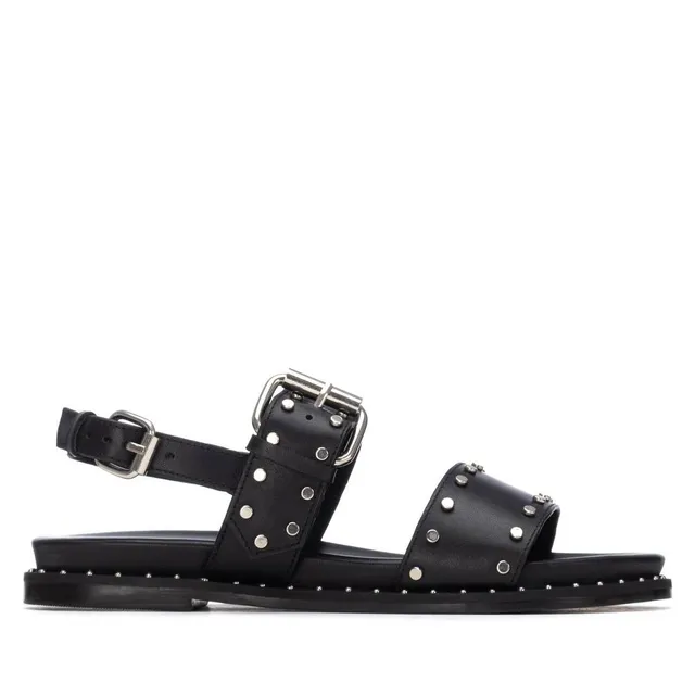 Carmela 16319701 sandales plates femme cuir noir