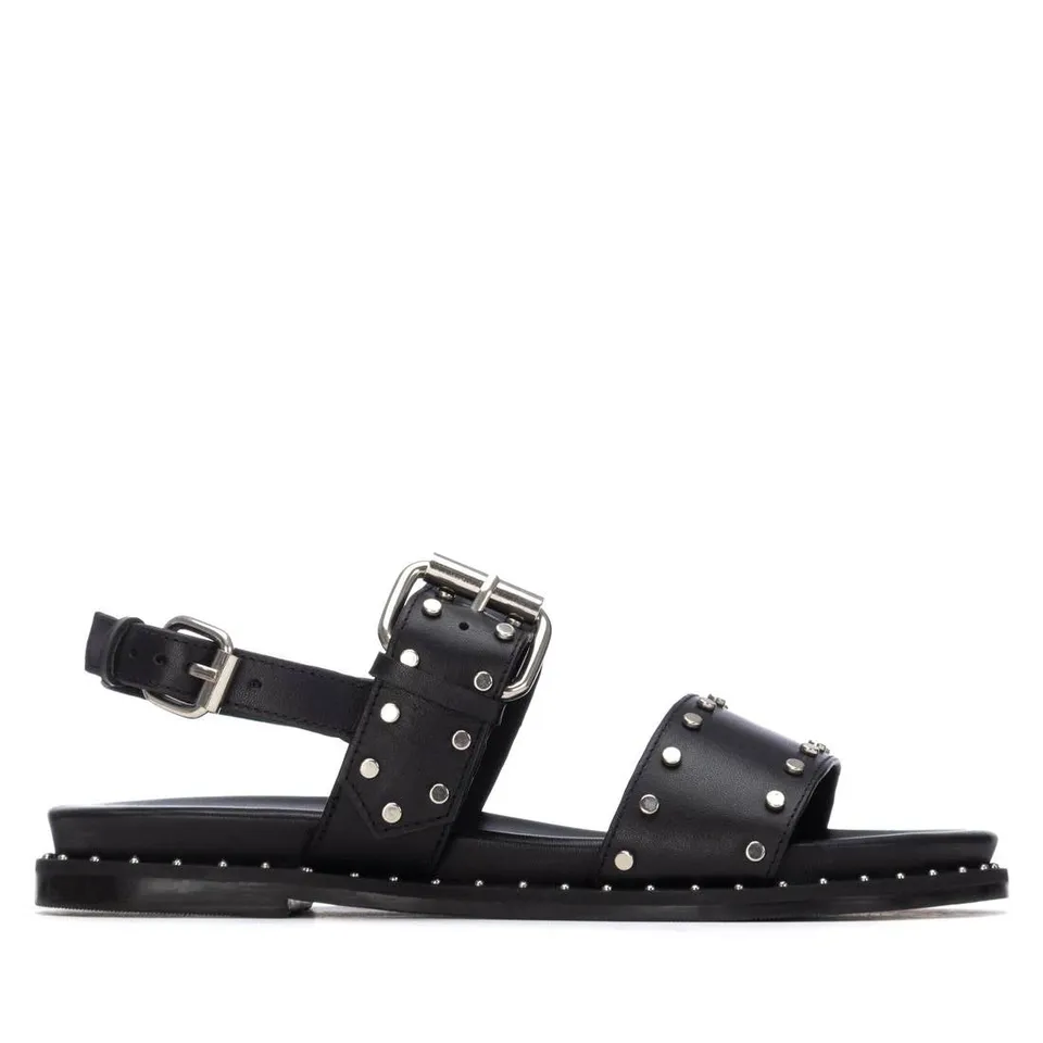 Carmela 16319701 sandales plates femme cuir noir