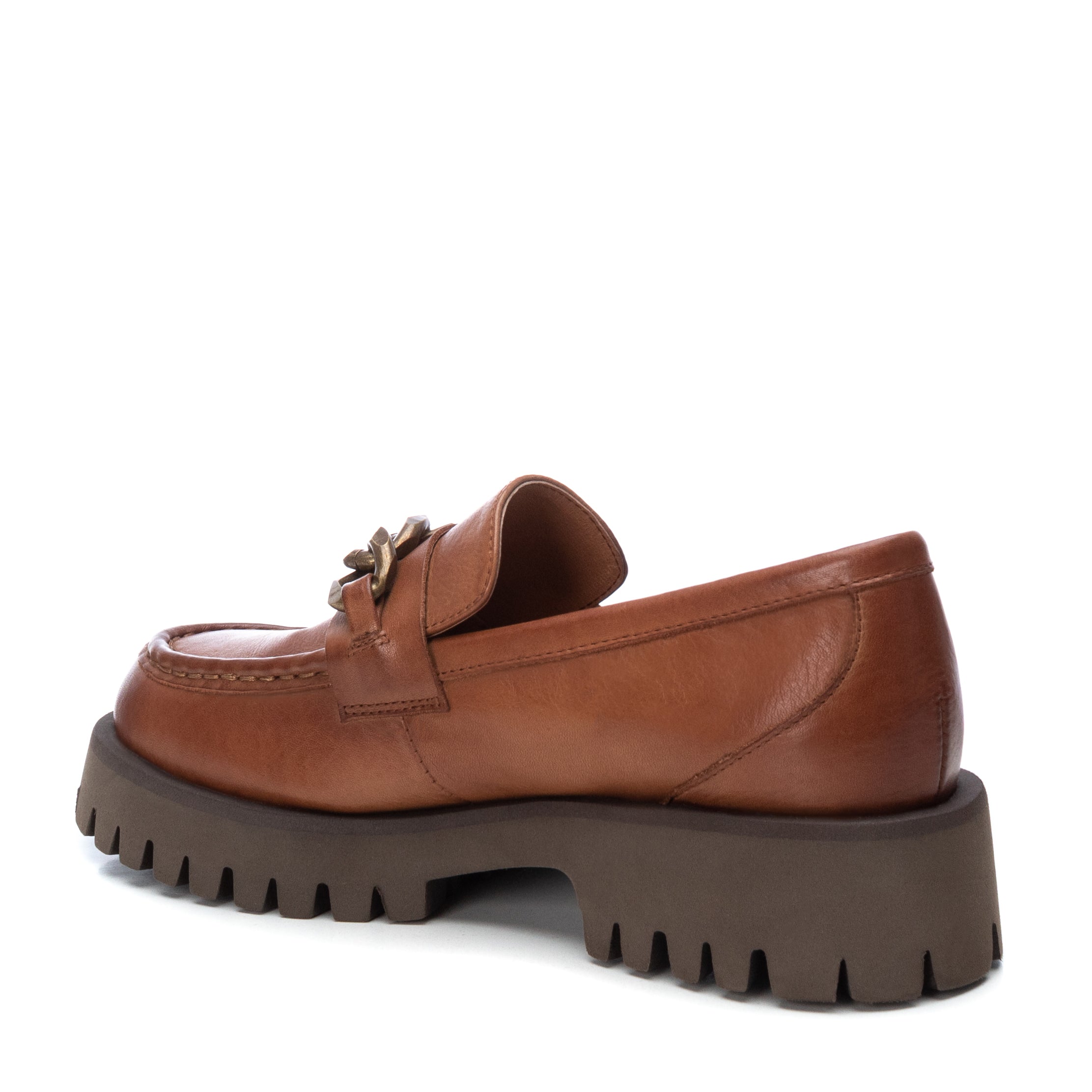 Carmela 16035802 mocassin cuir marron chaîne