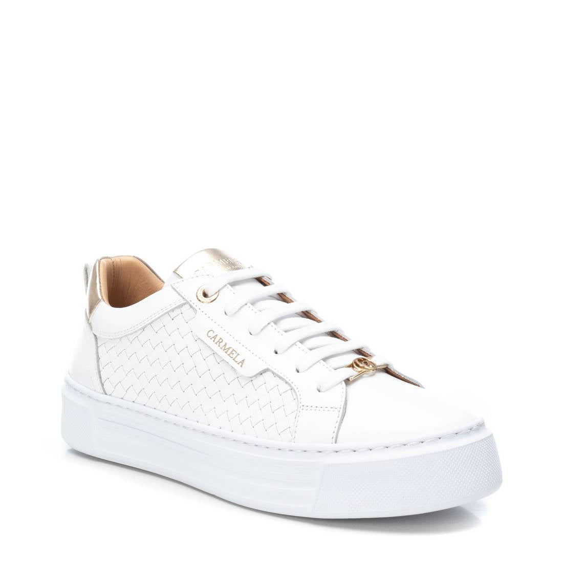 Carmela 16131301 sneaker cuir blanc lacets